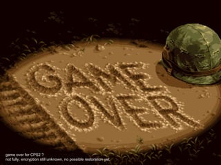 game over for CPS2 ?
not fully. encryption still unknown, no possible restoration yet.
 