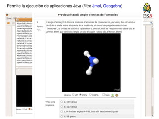 Permite la ejecución de aplicaciones Java (filtro  Jmol ,  Geogebra ) 
