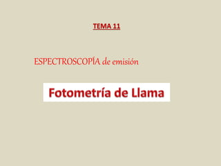 TEMA 11
ESPECTROSCOPÍA de emisión
 