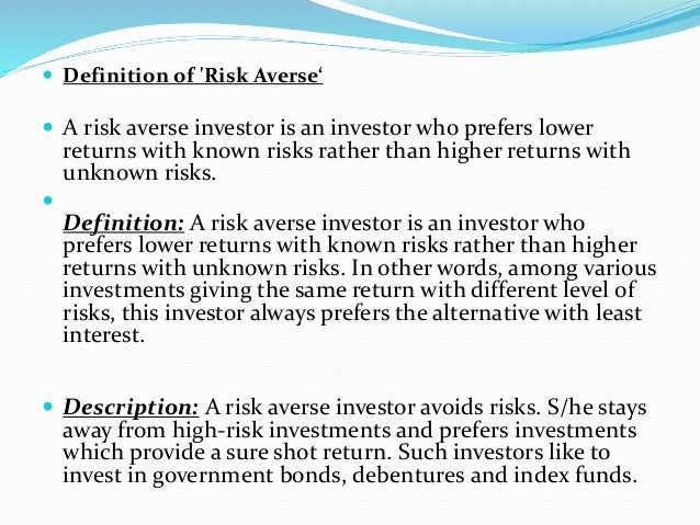 Forex risk aversion definition