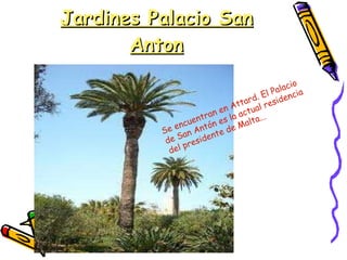 Jardines Palacio San Anton Se encuentran en Attard. El Palacio de San Antón es la actual residencia del presidente de Malta... 