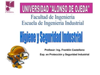 UNIOJEDA 
Profesor: Ing. Franklin Castellano 
Esp. en Protección y Seguridad Industrial 
 
