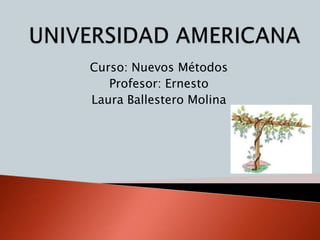 Curso: Nuevos Métodos
   Profesor: Ernesto
Laura Ballestero Molina
 