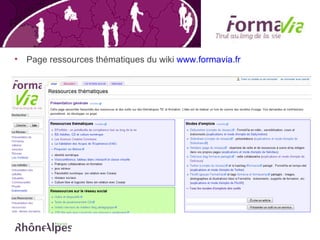 Page ressources thématiques du wiki  www.formavia.fr   
