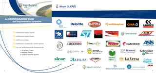 s.r.l.
                            s.r.l.
                                                                                           s.r.l.                     s.r.l.


                                                                         s.r.l.                     s.r.l.

          s.r.l.                                                                                                               s.r.l.
          s.r.l.                                                                  s.r.l.                     s.r.l.
                                              s.r.l.
                       s.r.l.                          s.r.l.
                                     s.r.l.
                                                                s.r.l.




                                                                                           QIS QUALITÀ IMPIANTI SPORTIVI                Alcuni CLIENTI
                                                                                                                                        ITNEILC inuclA
                                                                                                                                                                                                                                                                                                    s.r.l.
                                                                                                                                                                                                                                                                                                             s.r.l.
                                                                                                                                                                                                                                                                                                                                                                            s.r.l.                         s.r.l.


                                                                                                                                                                                                                                                                                                                                                          s.r.l.                     s.r.l.

                                                                                                                                                                                                                                                                                           s.r.l.                                                                                                                   s.r.l
                                                                                                                                                                                                                                                                                           s.r.l.                                                                  s.r.l.                         s.r.l.
                                                                                                                                                                                                                                                                                                                               s.r.l.
                                                                                                                                                                                                                                                                                                        s.r.l.                          s.r.l.
                                                                                                                                                                                                                                                                                                                      s.r.l.
                                                                                                                                                                      s.r.l.
                                                                                                                                                                               s.r.l.
                                                                                                                                                                                                                                              s.r.l.                     s.r.l.
                                                                                                                                                                                                                                                                                                                                                 s.r.l.
                                                                                                                                                                                                                            s.r.l.                     s.r.l.

                                                                                                                                                             s.r.l.                                                                                                               s.r.l.
                                                                                                                                                             s.r.l.                                                                  s.r.l.                     s.r.l.
                                                                                                                                                                                                 s.r.l.
                                                                                                                                                                          s.r.l.                          s.r.l.
                                                                                                                                                                                        s.r.l.




    La CERTIFICAZIONE CONI
                                                                                                                                                                                                                   s.r.l.




          dell’impiantistica sportiva



                                     Certificazione Impianti Sportivi

                                     Certificazione Impianti Fitness

                                     Certificazione Oratori

                                     Certificazione competenze in ambito sportive

                                     Corsi con certificazione delle competenze per:
                                                                              Istruttore Fitness
                                                                              Personal Trainer
                                                                              Gestore impianti sportivi




6                                                                                                                                                        7                                                                                                                                                                                                                                    8
 