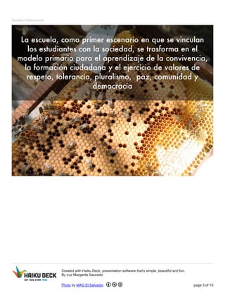 Gestión Institucional 
Created with Haiku Deck, presentation software that's simple, beautiful and fun. 
By Luz Margarita Saucedo 
Photo by MAG El Salvador page 3 of 10 
 