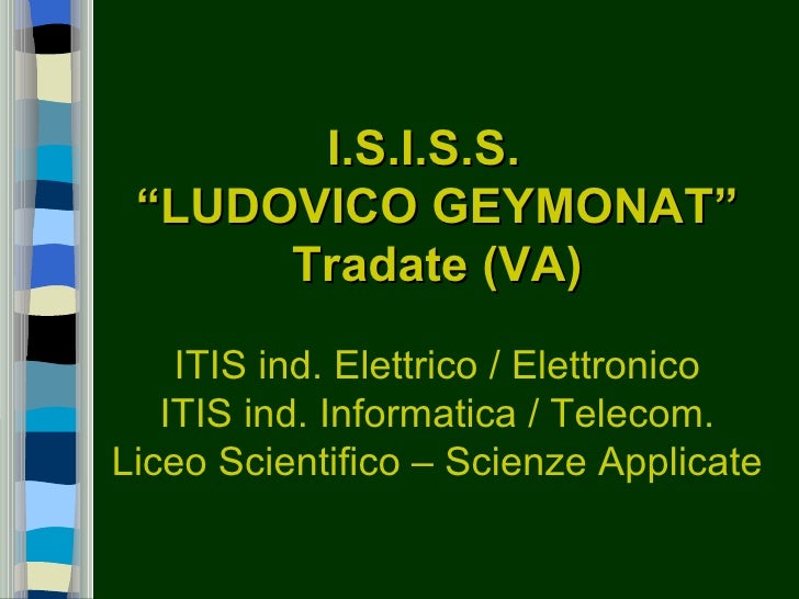 Presentazione ISISS Geymonat