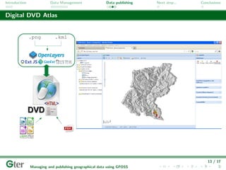 Introduction             Data Management                Data publishing   Next step...   Conclusions


Digital DVD Atlas




                                                                                            13 / 17
               Managing and publishing geographical data using GFOSS
 