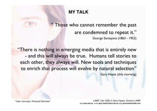User Journeys Personal Services - Gary Hayes