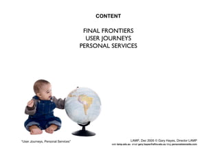 User Journeys Personal Services - Gary Hayes