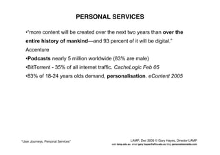 User Journeys Personal Services - Gary Hayes