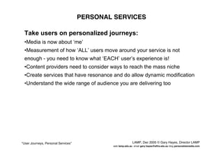 User Journeys Personal Services - Gary Hayes