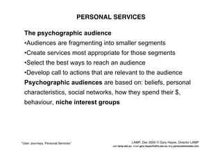 User Journeys Personal Services - Gary Hayes