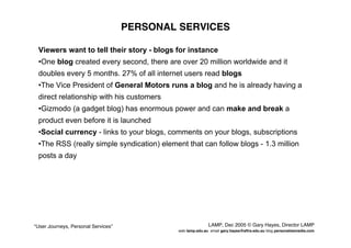 User Journeys Personal Services - Gary Hayes
