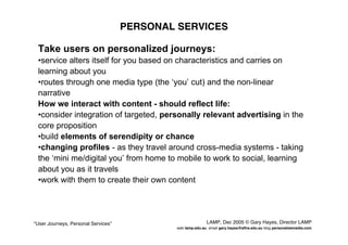 User Journeys Personal Services - Gary Hayes