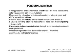 User Journeys Personal Services - Gary Hayes