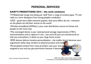 User Journeys Personal Services - Gary Hayes
