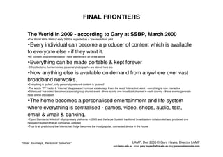 User Journeys Personal Services - Gary Hayes