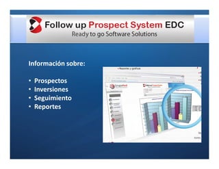 FORTALECIMIENTO INSTITUCIONAL:
            Página de internet

Información sobre:

•   Prospectos
•   Inversiones
•   Seguimiento
•   Reportes
 