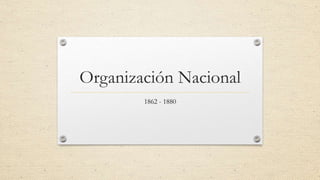 Organización Nacional
1862 - 1880
 