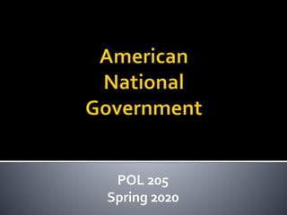 POL 205
Spring 2020
 