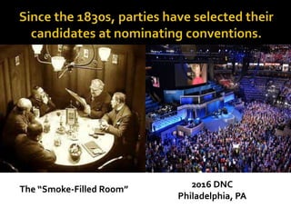 2016 DNC
Philadelphia, PA
The “Smoke-Filled Room”
 