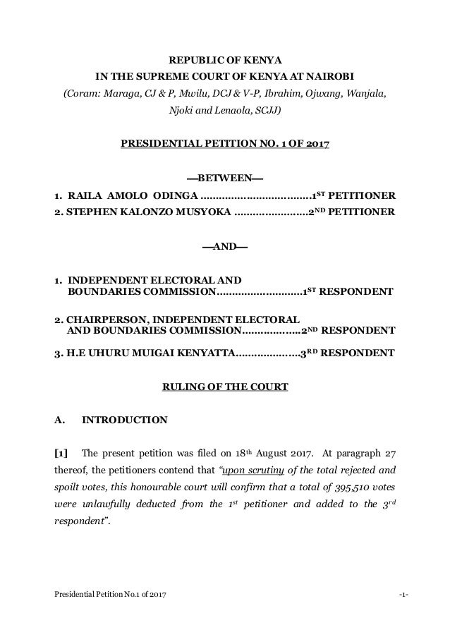 REPUBLIC OF KENYA IN THE SUPREME COURT OF KENYA AT NAIROBI