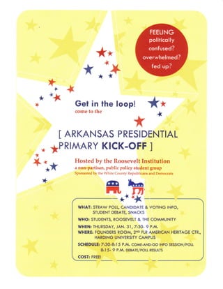 Presidential Primary Kick Off flyer