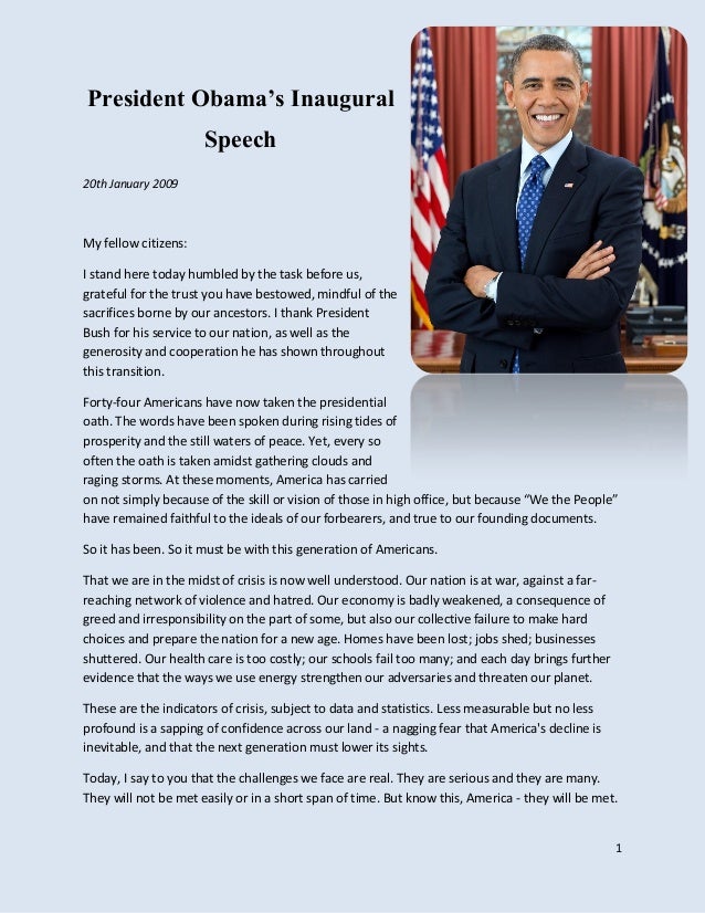 what to write in a presidential speech