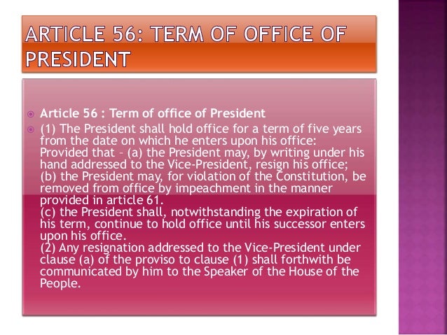 President of india (article 52 62)