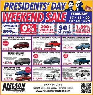 Presidents’ Day Vehicle Sale Special MN | Chrysler Ford GMC Dealer Serving Fargo 