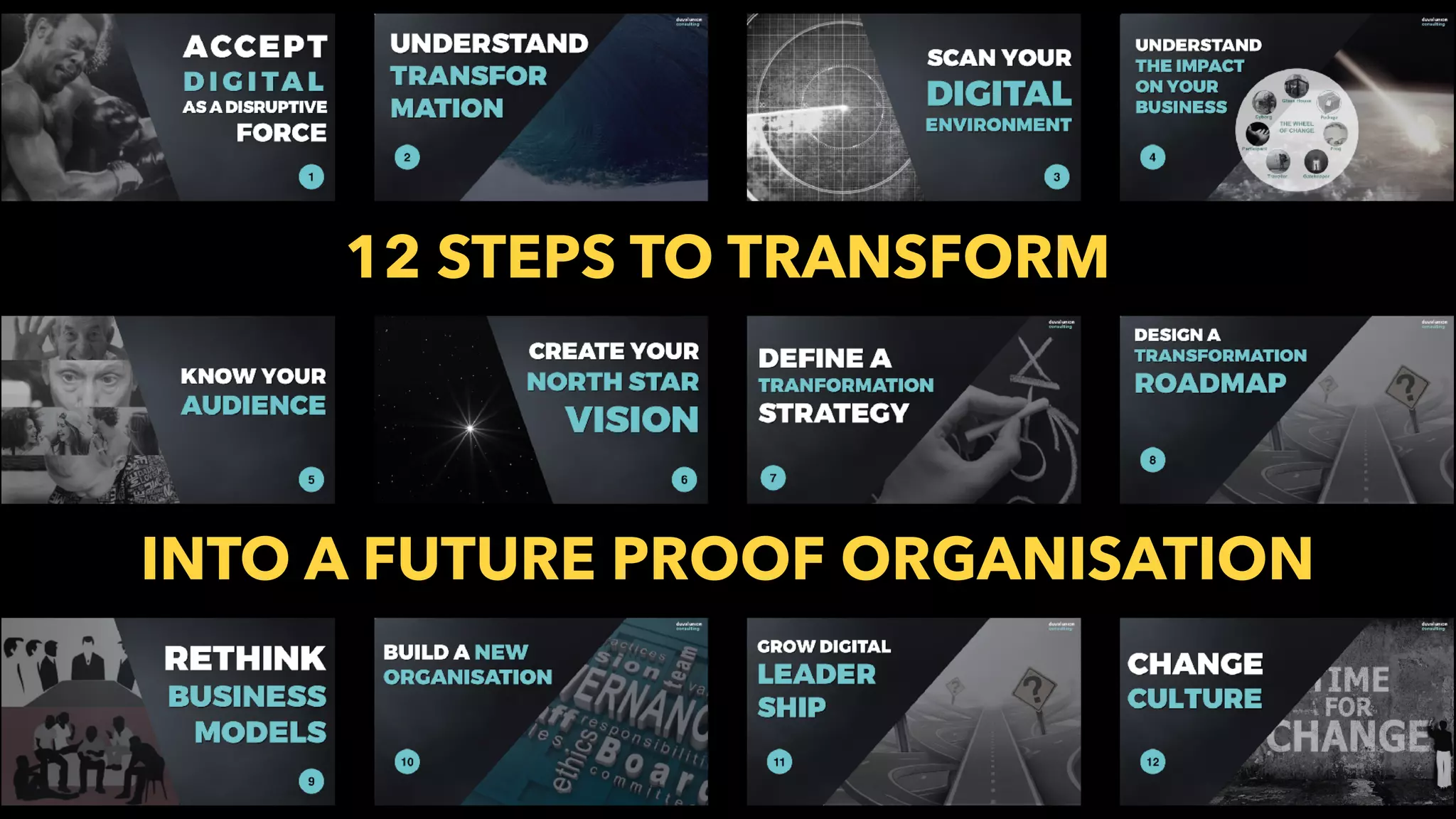 12 STEPS TO TRANSFORM
INTO A FUTURE PROOF ORGANISATION
 
