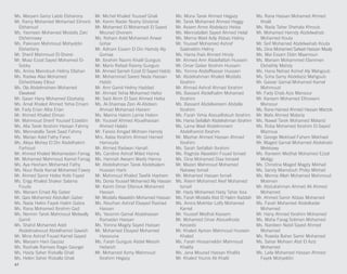 Ms. Maryam Samy Labib Elsharony
Mr. Ramy Mohamed Mohamed Elmorsi
Elsharoud
Ms. Yasmeen Mohamed Mostafa Zaki
Elshennawy
Ms. Pakinam Mahmoud Mohyeldin
Elsherbiny
Mr. Sherif Mahmoud El-Sherei
Mr. Moaz Ezzat Sayed Mohamed El-
Sobky
Ms. Amira Mamdouh Helmy Eltahan
Ms. Radwa Alaa Mohamed
Elsheshtawy Eltour
Ms. Ola Abdelmohsen Mohamed
Elwakeel
Mr. Gaser Hany Mohamed Elzahaby
Ms. Amal Khaled Ahmed Yehia Emam
Mr. Fady Erian Attia Erian
Mr. Ahmed Khaled Etman
Mr. Mahmoud Sherif Youssef Ezzeldin
Ms. Alia Tarek Ibrahim Hassan Fahmy
Ms. Mennatalla Tarek Saad Fahmy
Ms. Marian Adel Fathy Fares
Ms. Aleya Mohey El Din Abdelhakim
Farhoud
Mr. Ahmed Khaled Mohamedain Farrag
Mr. Mohamed Mahmoud Kamel Farrag
Ms. Aya Hesham Mohamed Fathy
Ms. Nour Reda Kamal Mohamed Fawzy
Mr. Ahmed Samir Hafez Kotb Fayed
Ms. Engy Khaled Shaker Salama
Fouda
Ms. Mariam Emad Aly Gaber
Mr. Qais Mohamed Abdullah Gaber
Ms. Nada Helmi Fayek Halim Gabra
Ms. Rana Mohamed Ibrahim Gad
Ms. Nermin Tarek Mahmoud Metwally
Gamil
Ms. Shahd Mohamed Adel
Abdelmaksoud Abdelhamid Gawish
Mr. Mina Ashraf Fouad Kamel Gayed
Ms. Maryam Hani Gazzaz
Ms. Rashale Ramses Ragei Georgei
Ms. Haidy Saher Rizkalla Ghali
Ms. Helen Saher Rizkalla Ghali
Mr. Michel Khaled Youssef Ghali
Mr. Karim Nader Noshy Ghobrial
Mr. Mohamed El Mohamadi El Sayed
Mourad Ghonem
Ms. Reham Adel Mohamed Anwar
Gohar
Mr. Adham Essam El Din Hamdy Aly
Gomaa
Mr. Ibrahim Nazmi Khalil Guirguis
Mr. Mario Refaat Rasmy Guirguis
Mr. Ahmed Sameh Ezzat El Sayed Habib
Mr. Mohammad Saeed Nada Hassan
Habib
Mr. Amr Gamil Helmy Haddad
Mr. Ahmed Yehia Mohamed Hafez
Mr. Said Akrm El Said Ahmed Hafez
Ms. Al-Shaimaa Zein Al-Abdeen
Ahmad Mohamad Hairam
Ms. Marina Hakim Lamie Hakim
Mr. Youssef Ahmed Abuelhassan
Ahmed Halabi
Mr. Faress Amgad Mohsen Hamdy
Mrs. Aalaa Ibrahim Ahmed Hamed
Hamouda
Mr. Ahmed Radwan Hanafi
Ms. Caroline Ashraf Milad Hanna
Ms. Hannah Awsam Wasfy Hanna
Mr. Abdelrahman Tarek Abdelsalam
Hussien Harb
Mr. Mahmoud Khaled Tawfik Hashem
Ms. Donia Youssef Mohamed Aly Hassan
Mr. Karim Omar Elfarouk Mohamed
Hassan
Mr. Mostafa Alaaeldin Mohamed Hassan
Ms. Nourhan Ashraf Elsayed Rashad
Hassan
Ms. Yassmin Gamal Abdelnasser
Ramadan Hassan
Ms. Yomna Magdy Sayed Hassan
Mr. Mohamed Elsayed Mohamed
Hassouna
Ms. Farah Guirguis Abdel Messih
Hebeish
Mr. Mohamed Azmy Mahmoud
Ibrahim Hegazy
Ms. Mona Tarek Ahmed Hegazy
Mr. Tarek Mohamed Ahmed Heggy
Mr. Assem Amre Abdelaziz Heiba
Ms. Mennatallah Sayed Ahmed Helal
Ms. Merna Wael Adly Abbas Helmy
Mr. Youssef Mohamed Ashraf
Salaheldin Helmy
Ms. Hania Ihab Ahmed Hindy
Mr. Ahmed Amr Abdelfattah Hussein
Mr. Omar Gaber Ibrahim Hussein
Ms. Yomna AbdelNasser Hussien
Mr. Abdelrahman Khaled Mostafa
Ibrahim
Mr. Ahmad Ashraf Ahmad Ibrahim
Ms. Bassant Abdelhalim Mohamed
Ibrahim
Ms. Bassant Abdelkereem Abdalla
Ibrahim
Ms. Farah Yehia Abouelfotouh Ibrahim
Ms. Hania Seifallah Abdelrahman Ibrahim
Ms. Lama Wael Abdelmonem
Abdelhamid Ibrahim
Mr. Mazhar Ahmed Hassan Ahmed
Ibrahim
Ms. Sarah Seifallah Ibrahim
Ms. Raghda Alaaeldin Fouad Ismael
Ms. Dina Mohamed Diaa Ismaiel
Mr. Mazen Mahmoud Mohamed
Nabawy Ismail
Mr. Mohamed Hassan Ismail
Ms. Reem Mohamed Akef Mohamed
Ismail
Mr. Hady Mohamed Hady Taher Issa
Ms. Farah Mostafa Abd El Halim Kaddah
Ms. Amira Mokhtar Lotfy Mohamed
Kamel
Mr. Youssef Medhat Kassem
Mr. Mohamed Omar Abouelhoda
Kesseibi
Mr. Khaled Ayman Mahmoud Hussein
Khaled
Ms. Farah Hossameldin Mahmoud
Khalifa
Ms. Jana Mourad Hassan Khalifa
Mr. Khaled Younis Ali Khalil
Ms. Rana Hassan Mohamed Ahmed
Khalil
Ms. Nada Taher Shehata Khroub
Mr. Mohamed Hamdy Abdelwahab
Mohamed Kouta
Mr. Seif Mohamed Abdelwahab Kouta
Ms. Dina Mohamed Safwat Hassan Maaly
Ms. Mai Essam Eldin Maamoun
Ms. Mariam Mohammed Elammen
Elshathly Mahdy
Ms. Hana Nehad Ashraf Aly Mahgoub
Ms. Soha Samy Abdelaziz Mahgoub
Mr. Gasser Gamal Mohamed Kamel
Mahmoud
Mr. Fady Ehab Aziz Mansour
Mr. Kareem Mohamed Elhosseni
Mansour
Ms. Rana Hamed Ahmed Hassan Marzok
Mr. Wafa Ahmed Mataria
Ms. Nawal Tarek Mohamed Matarid
Ms. Roba Mohamed Ibrahim El-Sayed
Mazroua
Mr. George Mekhael Fahem Mekhael
Mr. Maged Gamal Mohamed Abdelnabi
Mekkawy
Ms. Raneem Medhat Mohamed Ezzat
Meligy
Ms. Christina Maged Magdy Mikhail
Ms. Sandy Mamdouh Philip Mikhail
Ms. Menna Allah Mohamed Mahmoud
Moemen
Mr. Abdulrahman Ahmed Ali Ahmed
Mohamed
Mr. Ahmed Samir Abbas Mohamed
Ms. Farah Mohamed Abdelkader
Mohamed
Mr. Hany Ahmed Ibrahim Mohamed
Ms. Maha Farag Soliman Mohamed
Ms. Nardeen Nabil Sayed Ahmed
Mohamed
Ms. Rowida Baher Samir Mohamed
Ms. Sahar Mohsen Abd El Aziz
Mohamed
Ms. Laila Mohamed Hassan Ahmed
Fayek Mohyeldin
47
 