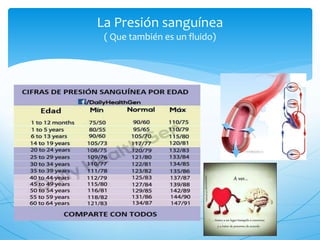 La Presión sanguínea
( Que también es un fluido)