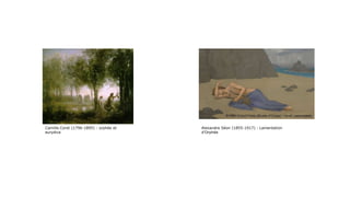 Alexandre Séon (1855-1917) : Lamentation
d’Orphée
Camille Corot (1796-1895) : orphée et
eurydice
 