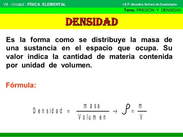 Presión y densidad