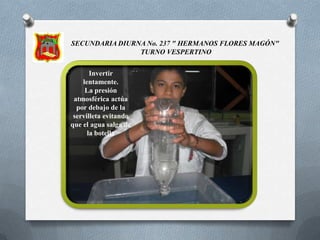 SECUNDARIA DIURNA No. 237 " HERMANOS FLORES MAGÓN"  TURNO VESPERTINOUn recipiente con agua