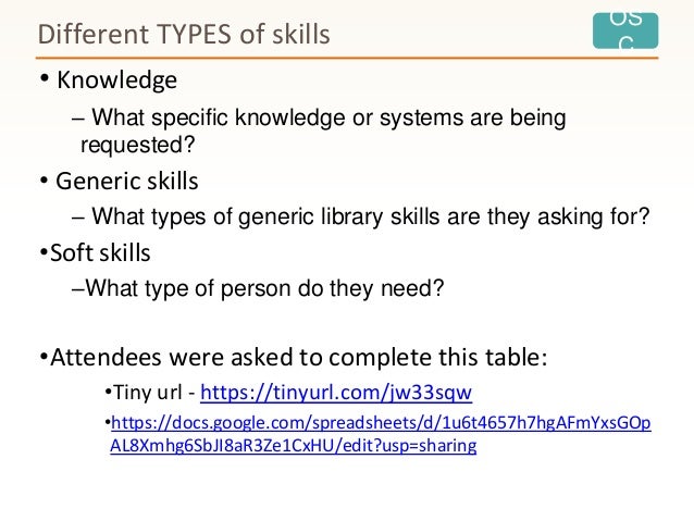 shifting sands changing academic library skill sets type of skills