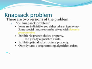 knapsack problem | PPTX