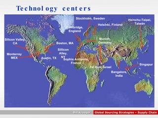 Technology centers Sillicon Alley, NY Boston, MA Austin, TX Cambridge, England Stockholm, Sweden Helsinki, Finland Sophia Antipolis, France Munich, Germany Tel Aviv, Israel Bangalore, India Singapur Hsinchu-Taipei, Taiwán Silicon Valley, CA Monterrey MEX 
