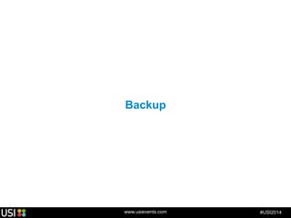 www.usievents.com #USI2014
Backup
 