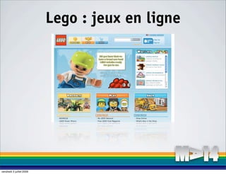 Lego : jeux en ligne




vendredi 3 juillet 2009
 