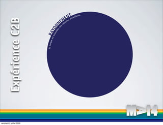 Tccueillante.
           Expérience C2B                      EiN, a
                                           Mrus ve
                                         NEintn




                                    ibl N
                                         no
                            acc YO
                                       e,
                            RA
                               e ss
                                  es t
                                   que
                             La mar




vendredi 3 juillet 2009
 