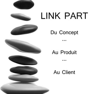 LINK PART
 Du Concept
     ...

  Au Produit
     ...

  Au Client
 