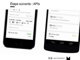 www.15marches.fr
Étape suivante : APIs
 