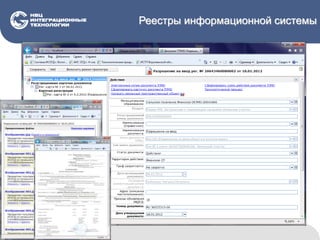 Реестры информационной системы
 
