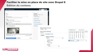 32 
Faciliter la mise en place de site avec Drupal 8 
Édition du contenu 
 