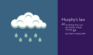 Murphy’s law
Anything that can
go wrong, will go
wrong!
Capt. Edward A. Murphy (1949)
 