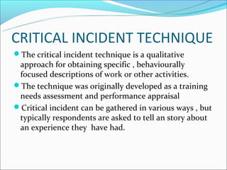 Presn critical incident method | PPT