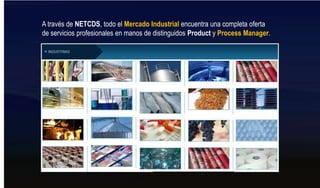 A través de NETCDS, todo el Mercado Industrialencuentra una completa oferta de servicios profesionales en manos de distinguidos Product y Process Manager.